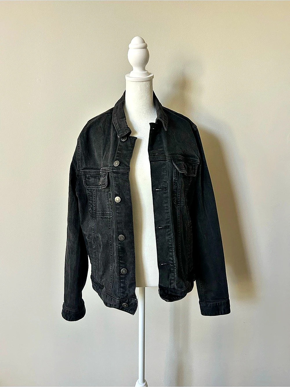 Heavy Black Jean Jacket Like New